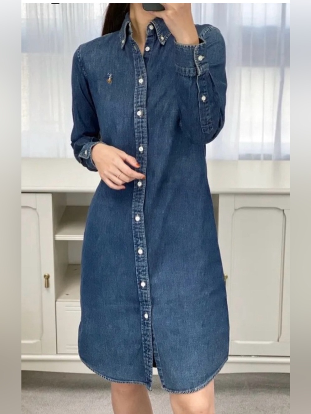Ralph Lauren Denim Shirt Dress - Picture 2 of 8